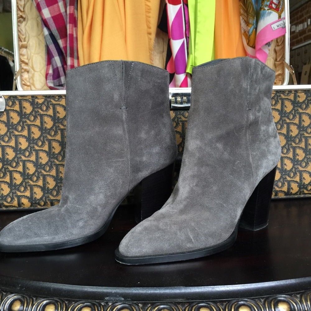 Vince Gray Suede Booties